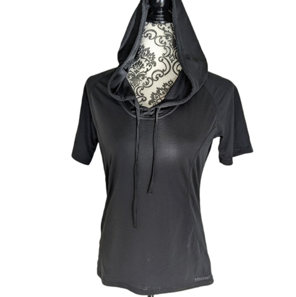 Marmot Hooded Running Tee Black size Medium